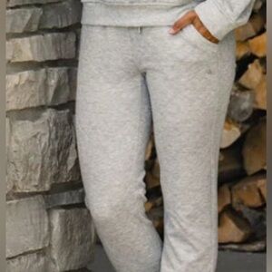 Nine West Light Gray Quilted Jogger Track Pants
